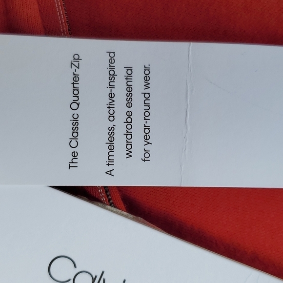 Calvin Klein Mens Classic Quarter Zip Pullover NWT  red Large - Picture 6 of 6